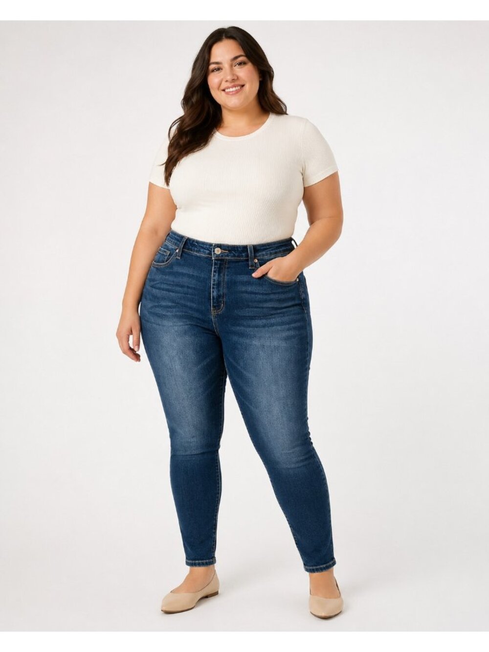 KanCan Ellsworth High Rise Skinny Jeans Women’s 2XL Dark Wash Stretch Denim